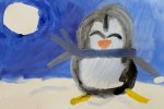 Pingvinukai sniegynuose
